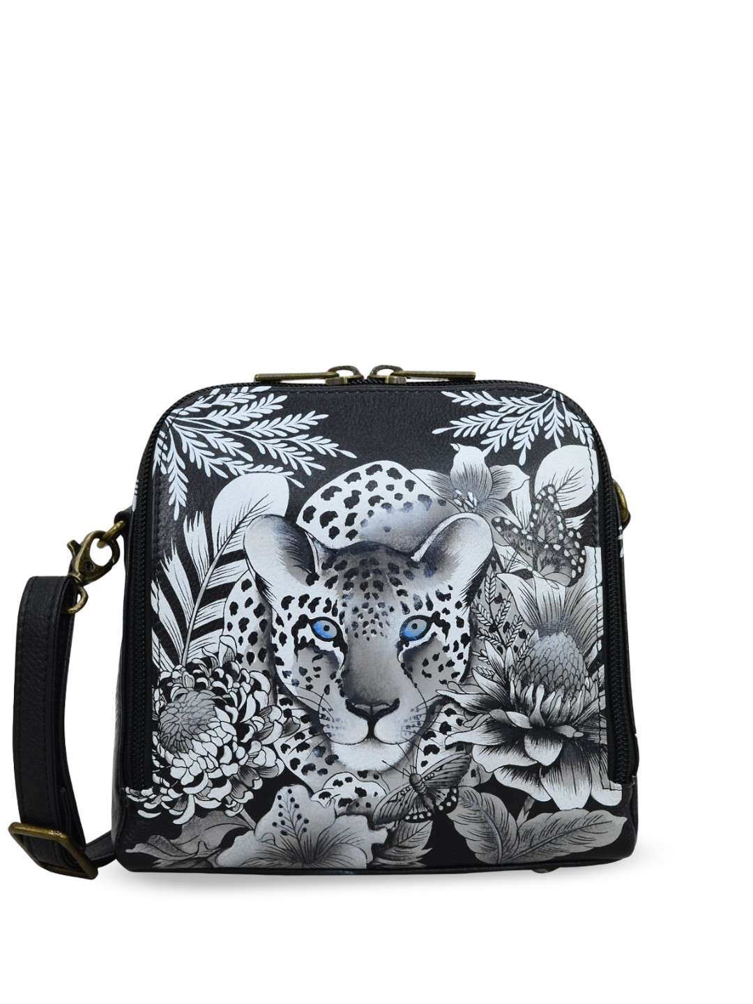 Anuschka Women's Cleopatra's Leopard Handpainted Leather Travel Organizer