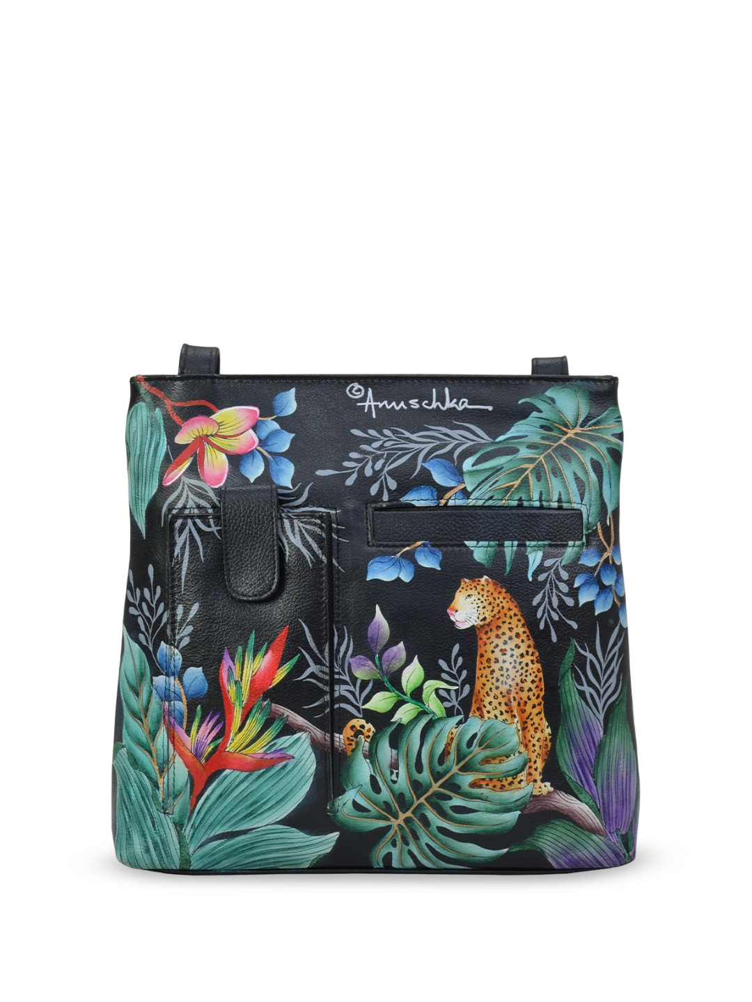 Anuschka Women's Jungle Queen Handpainted Leather Medium Crossbody