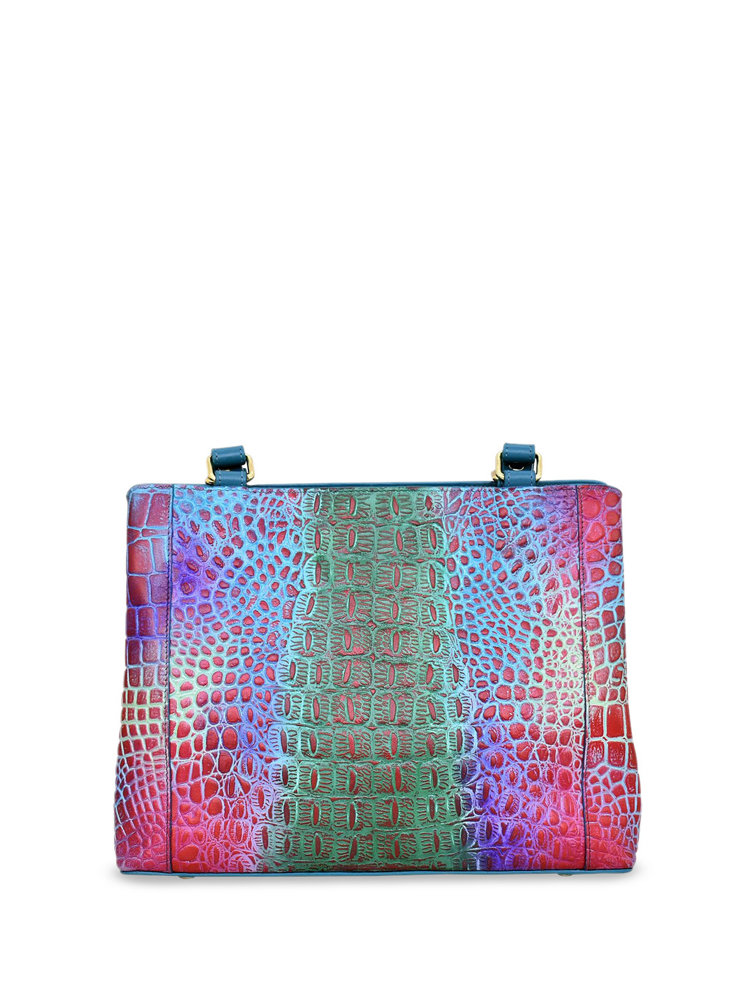 Anuschka Women Croc Embossed Daydream Hand Painted Leather Medium Everyday Tote Handbag