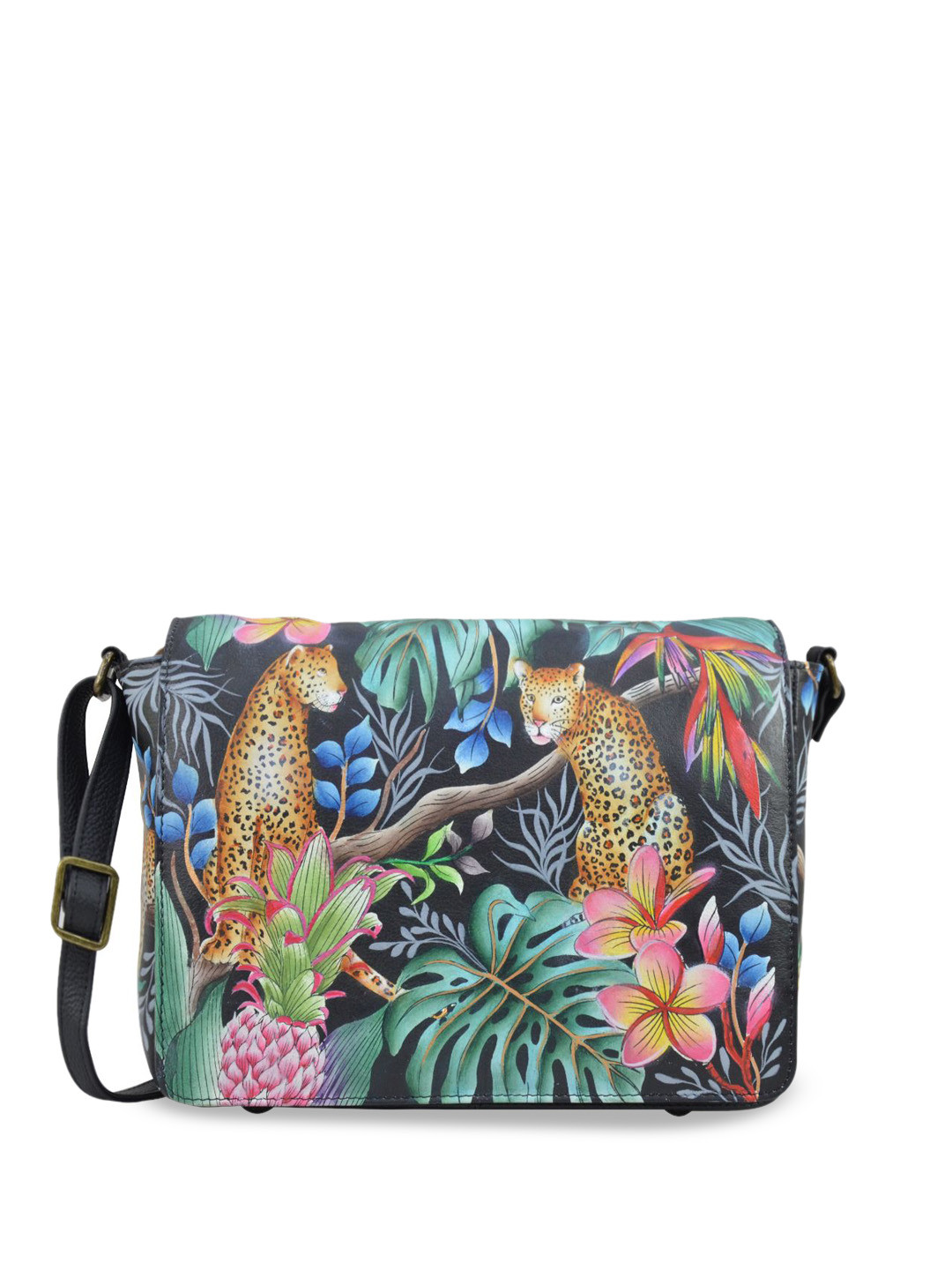 Anuschka Women's Jungle Queen Handpainted Leather Flap Crossbody