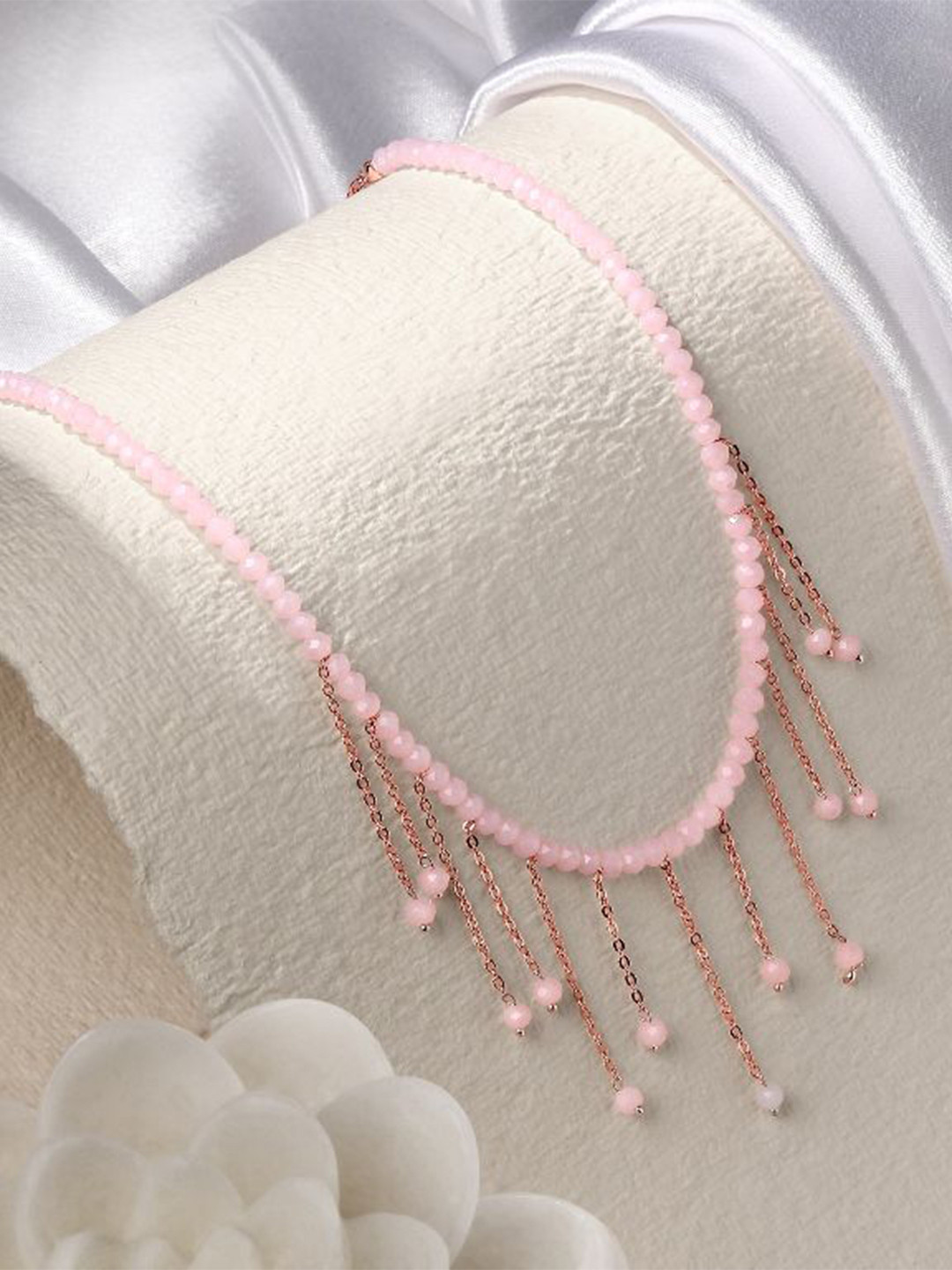 Cierra Eye-Catchy Rose Gold-Plated Beaded Necklace
