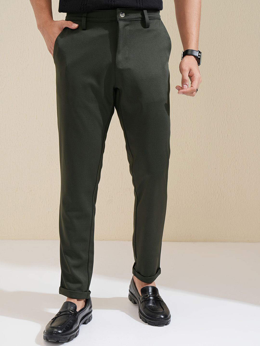 HIGHLANDER Men Slim Fit Slim Fit Chinos Trousers