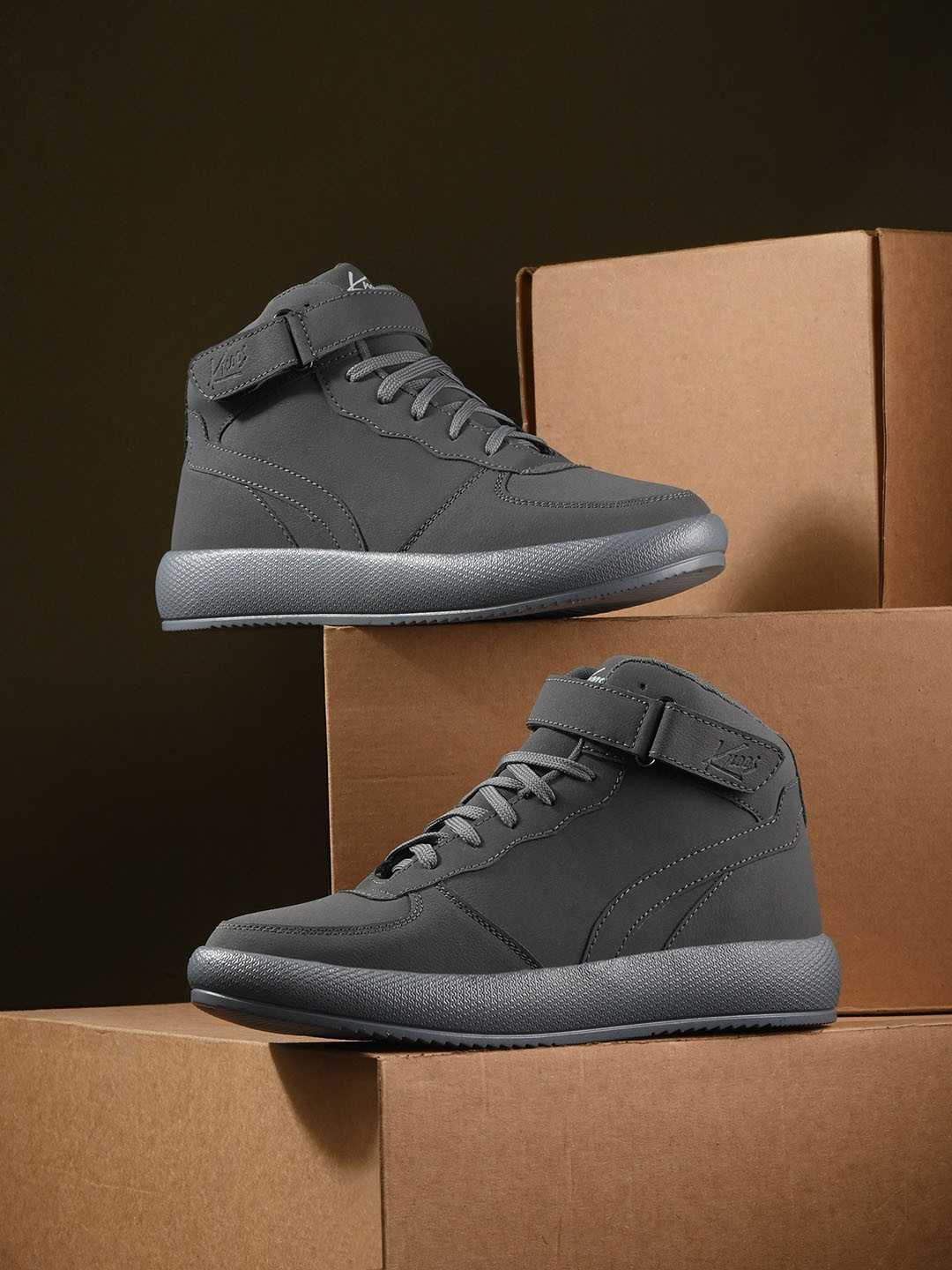 knoos Men Water Repellent Upper High Ankle length Sneakers