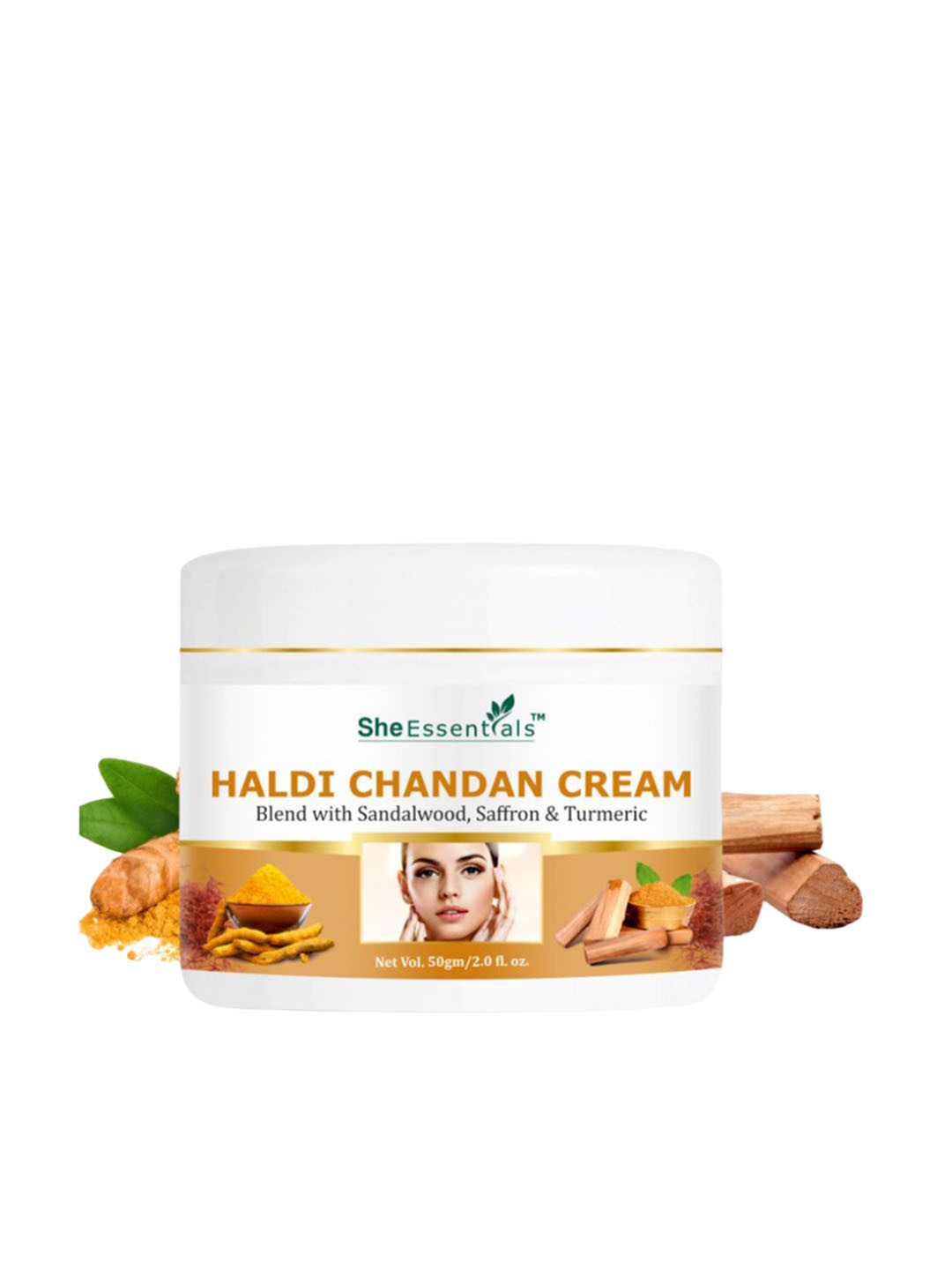 She Essentials Haldi Chandan Cream with Saffron - 50g