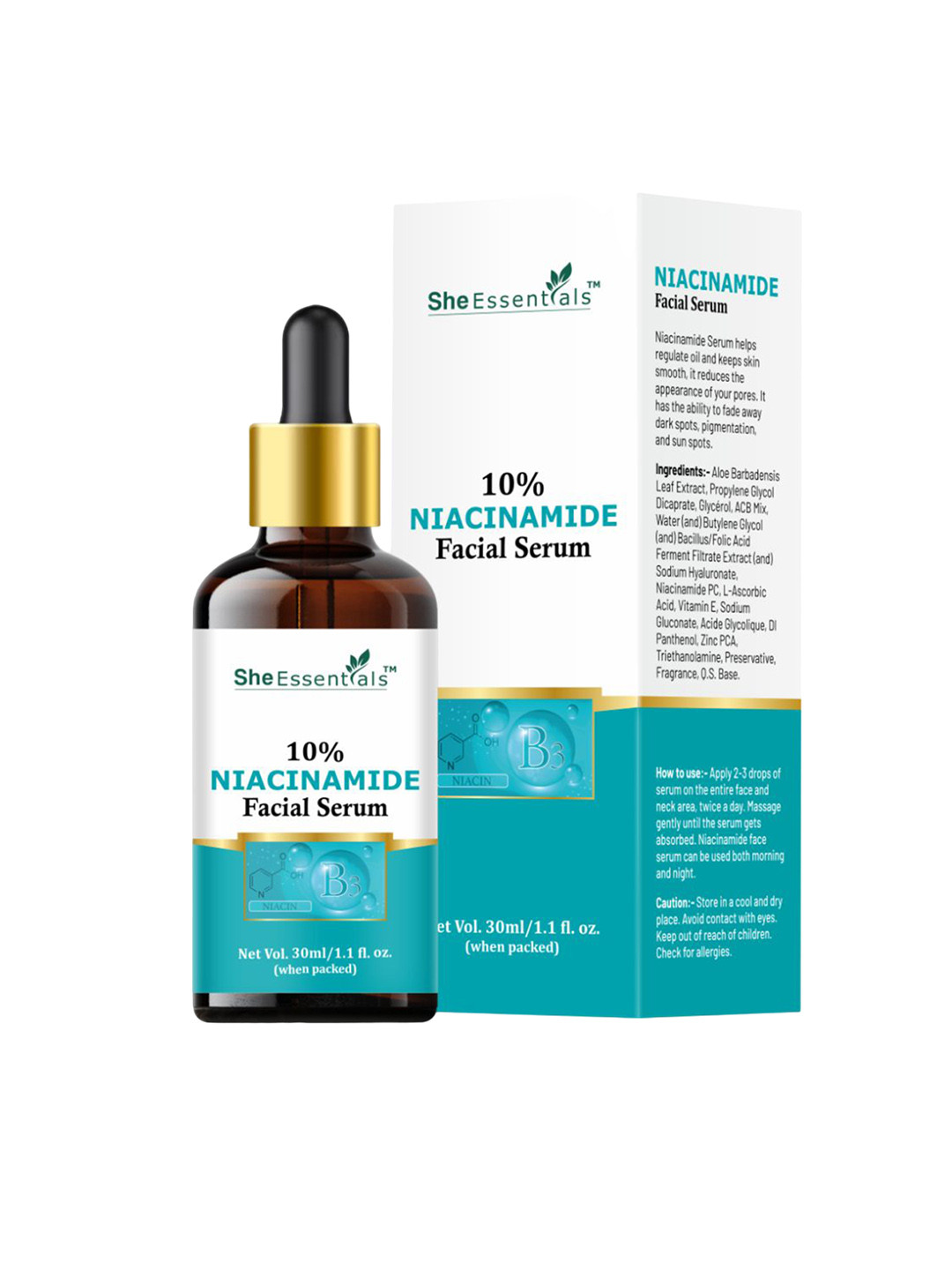 She Essentials Niacinamide Face Serum For Dullness - 30ml