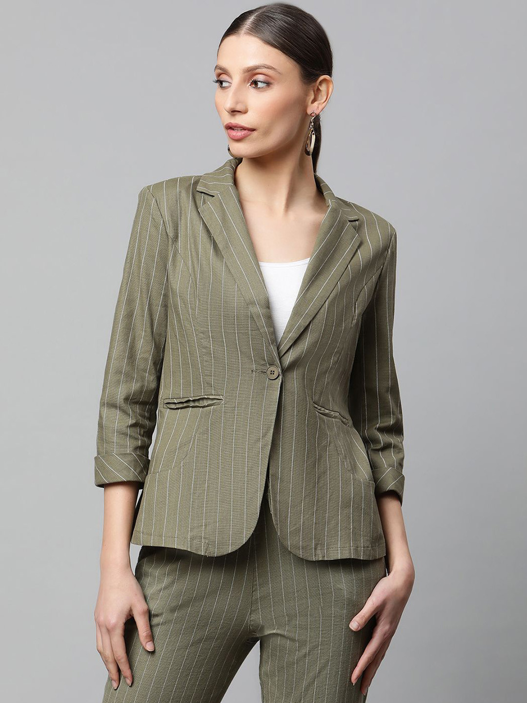 Global Republic Striped Single-Breasted Blazer