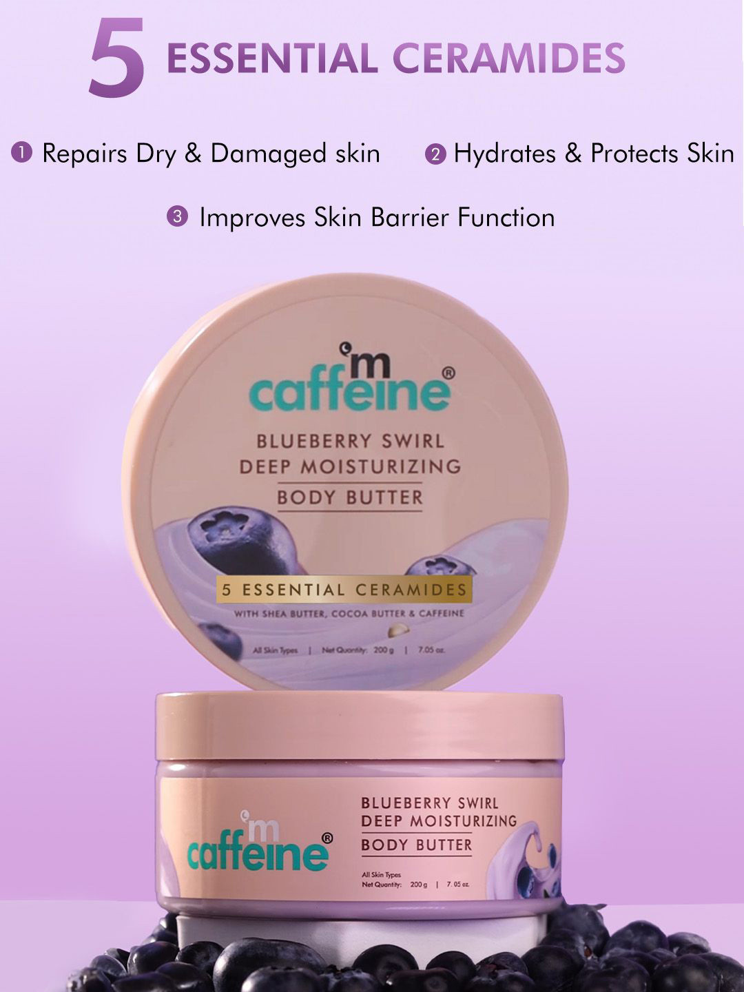 MCaffeine Blueberry Swirl Body Butter- 200g