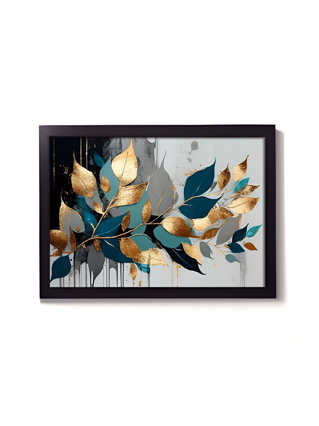 RANDOM Gold-Toned & Blue Floral Wall Paintings
