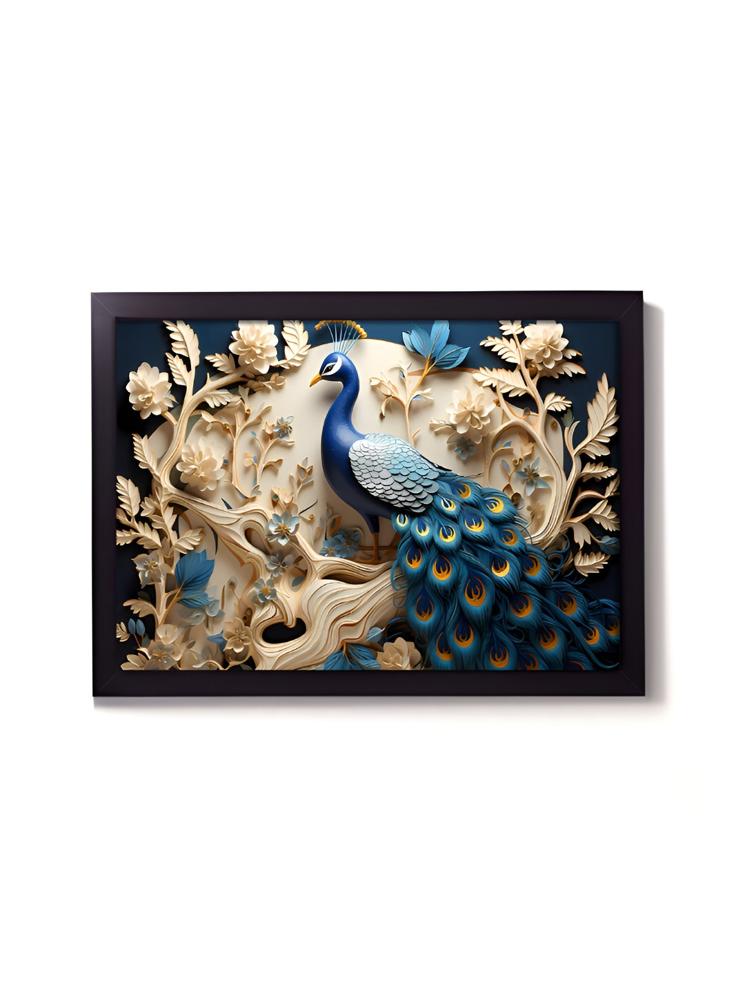 RANDOM Gold Toned & Blue Bird Wooden Wall Art