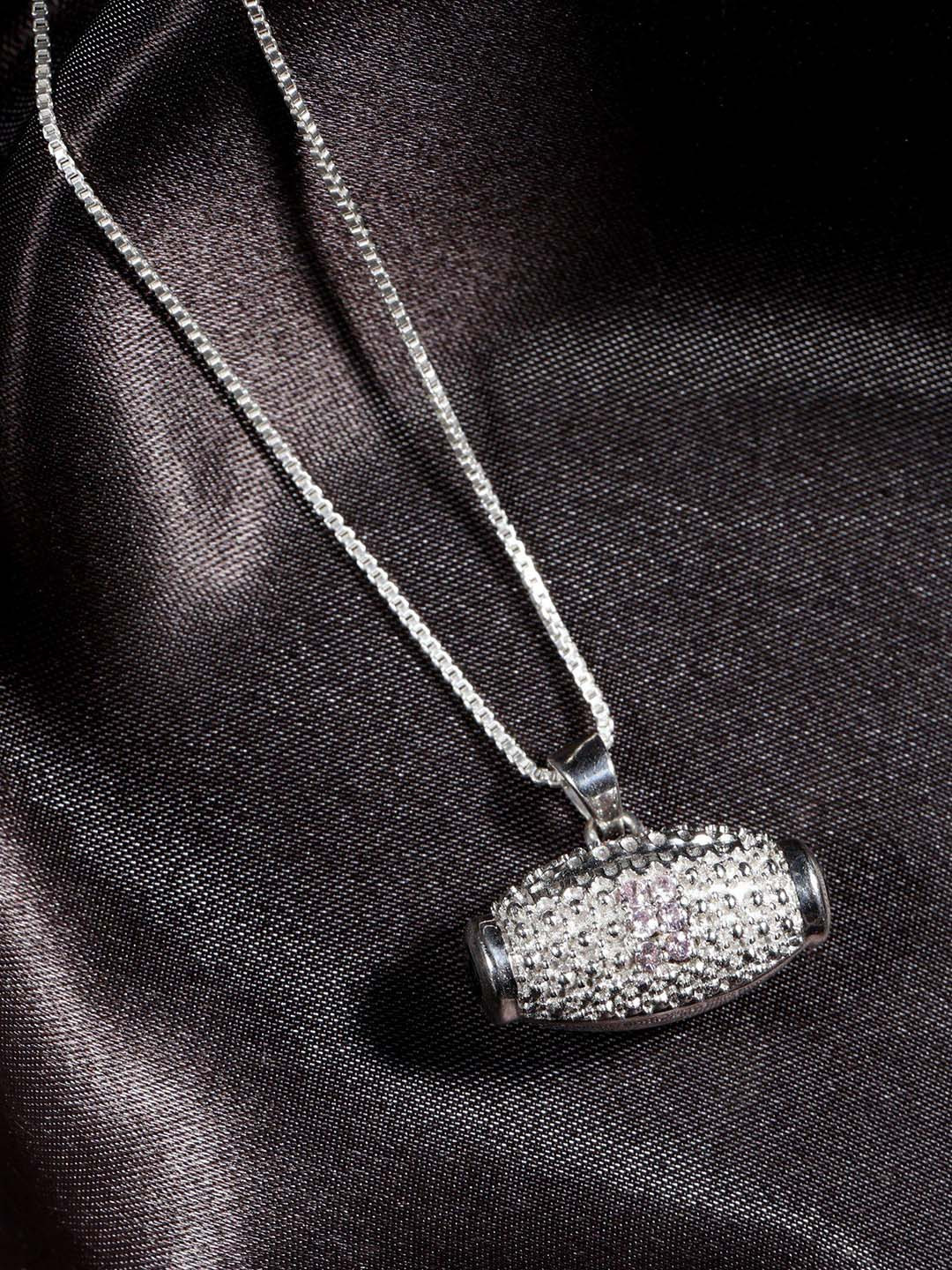 Exotic India Rose Quartz Gemstones Sterling Silver Football Pendant