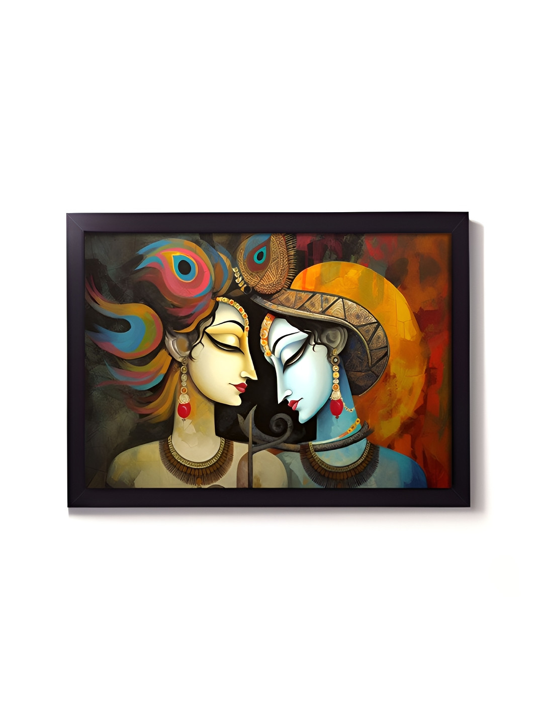 RANDOM Orange Synthetic Wood Wall Bedroom Rectangle Paintings Wall Art -17.99 x 11.97In