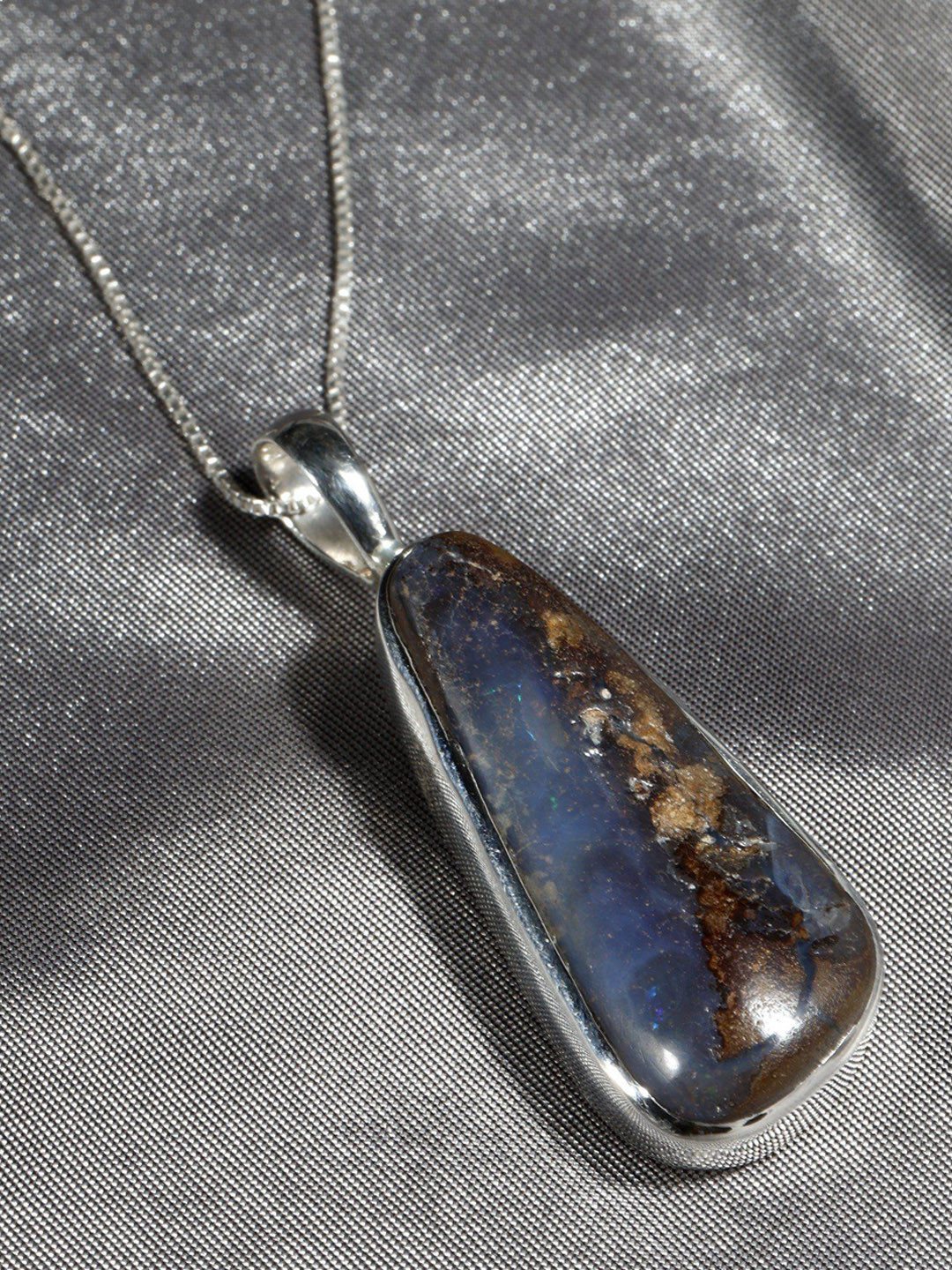 Exotic India Sterling Silver Gemstone Pendant