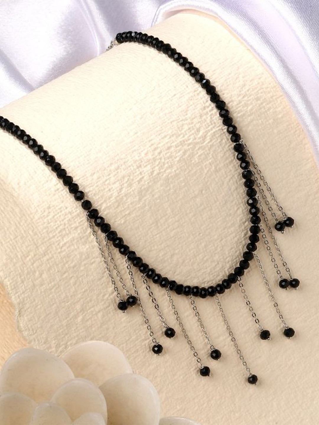 Cierra Delightful Rhodium-Plated Crystal Beaded Necklace