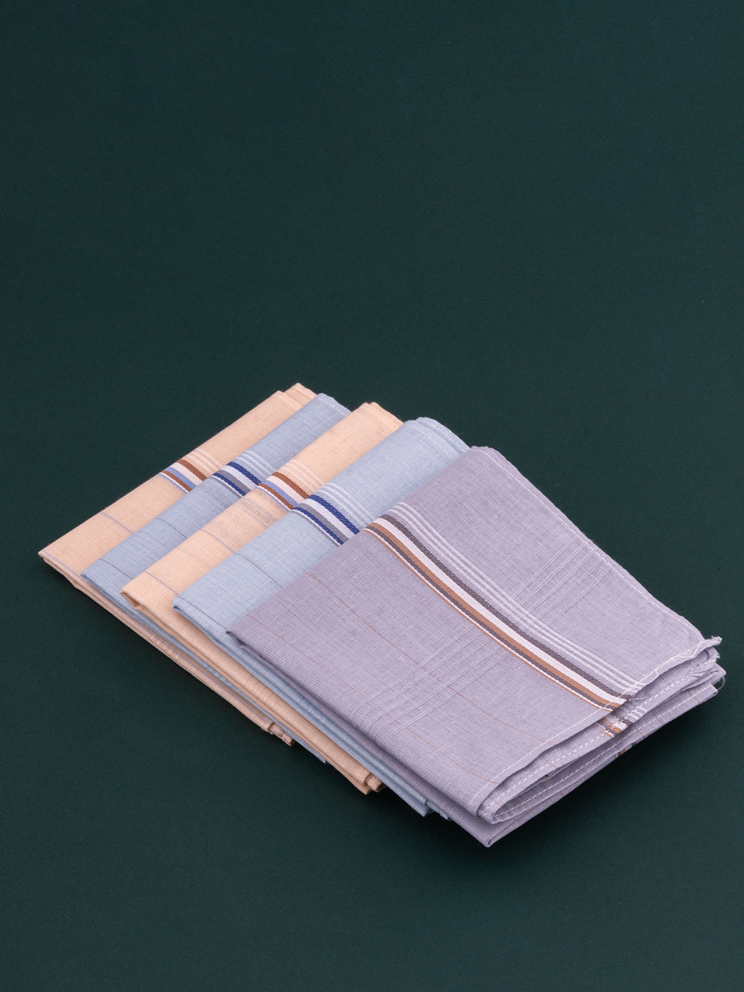 CROSSLINE Pack of 5 Printed Cotton Handkerchiefs