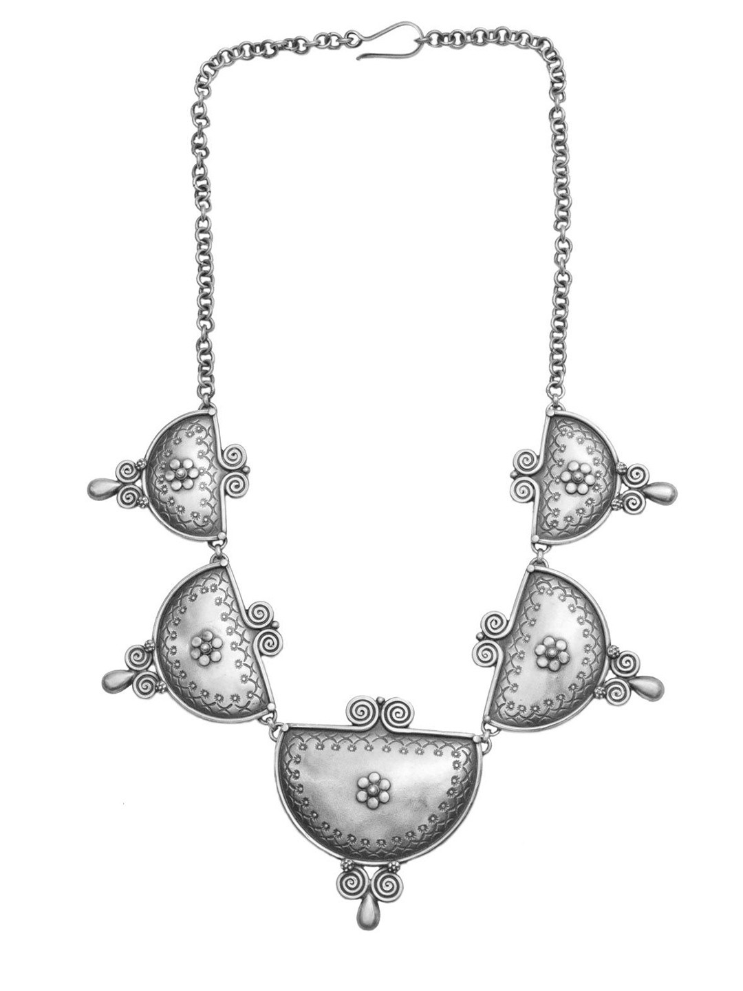 Exotic India Sterling Silver Spiral Necklace