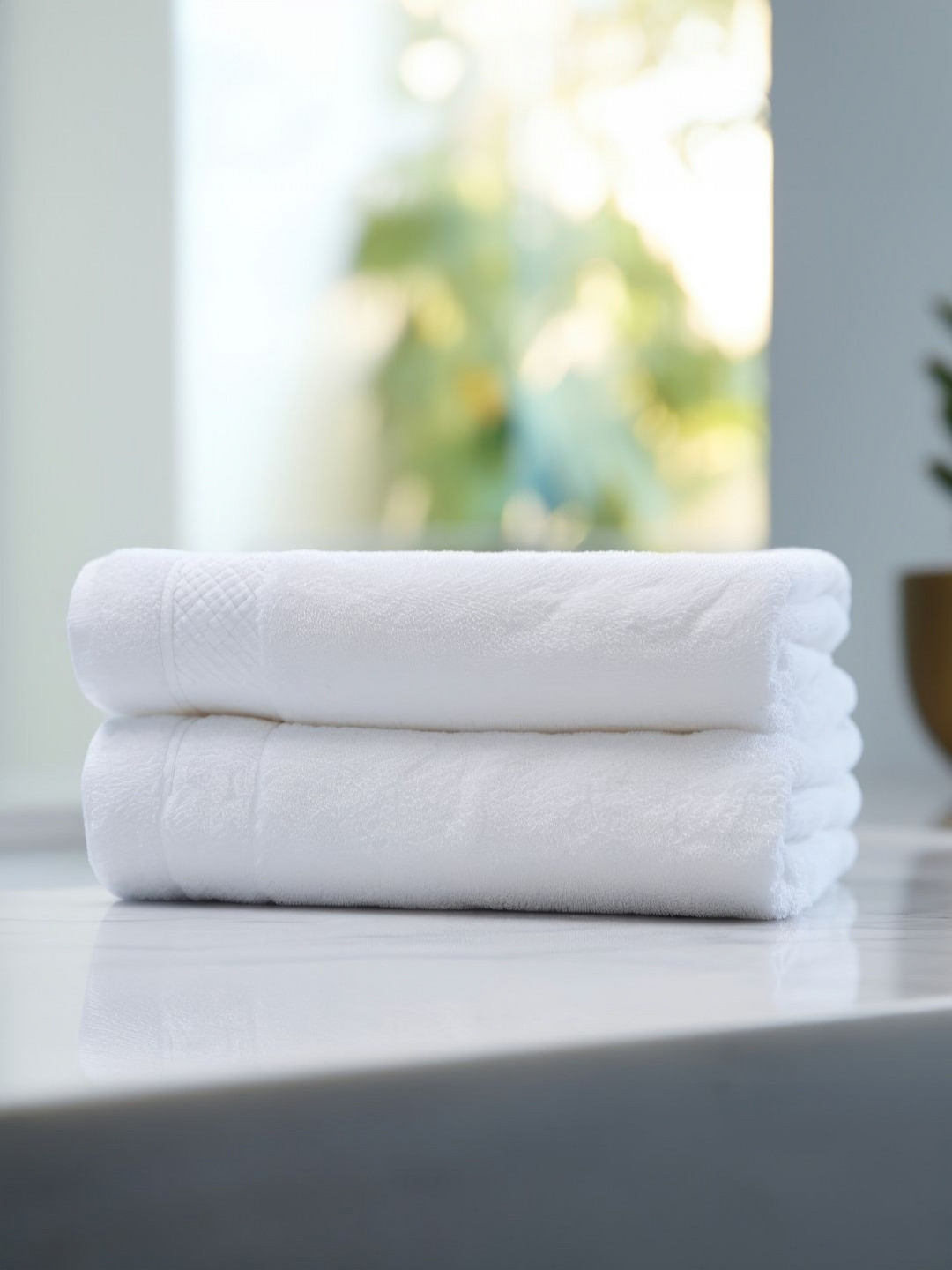 KINGDOM OF WHITE White 2 Pieces Pure Cotton 450 GSM Bath Towels