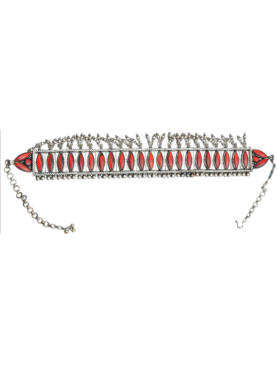 Exotic India Sterling-Silver Cut Glass Choker Necklace