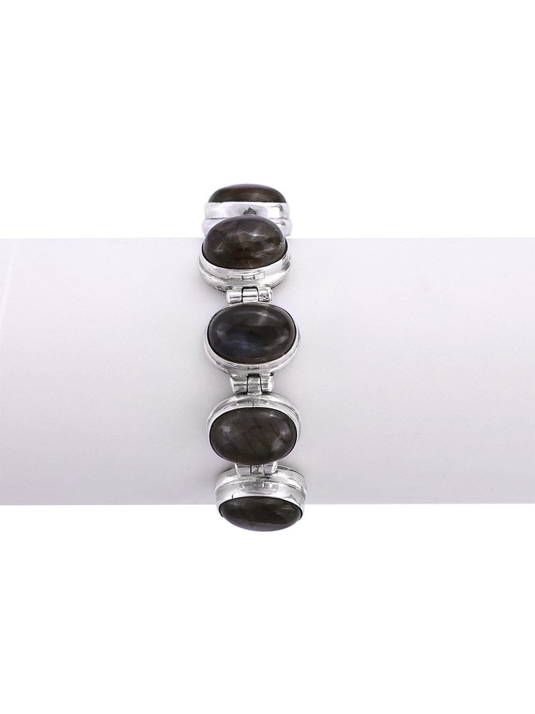 Exotic India Labradorite Gemstone Sterling Silver Designer Bracelet