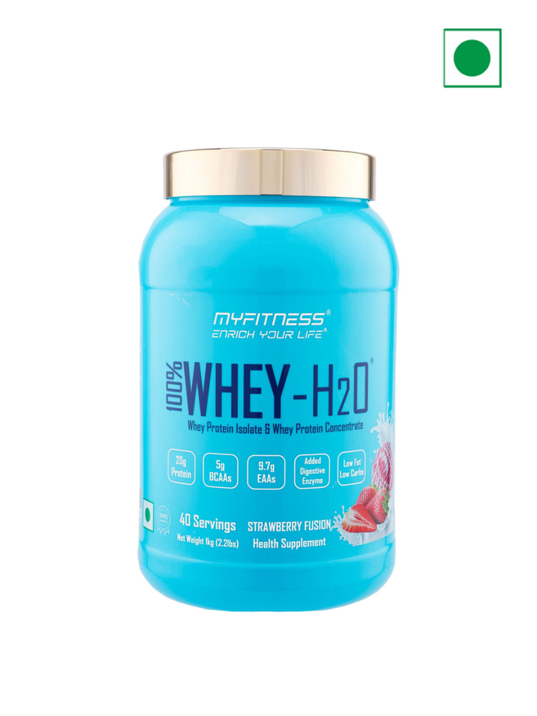 Myfitness 100% Whey H2O Whey Protein Powder Strawberry Fusion 1kg - 40 Servings