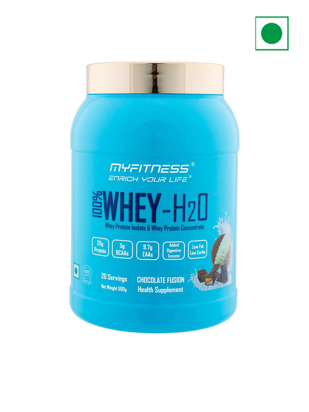100% Whey H2O Whey Protein Powder Strawberry Fusion 500g - 20 Servings