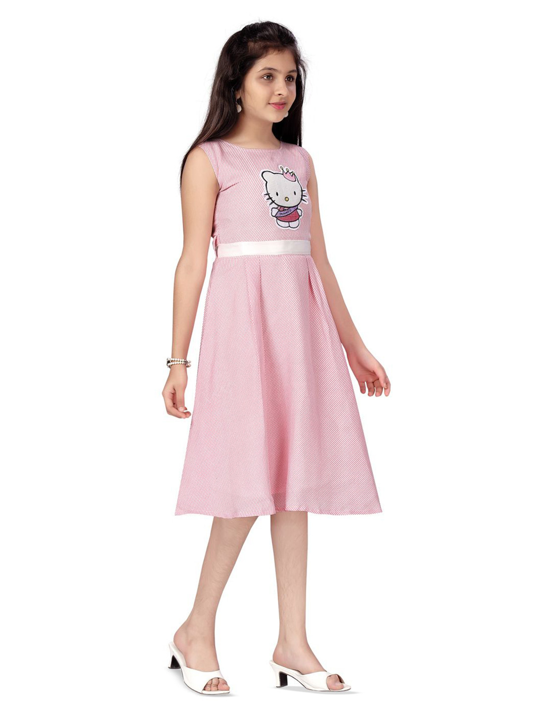 BAESD Girls Hello Kitty Printed Fit & Flare Dress