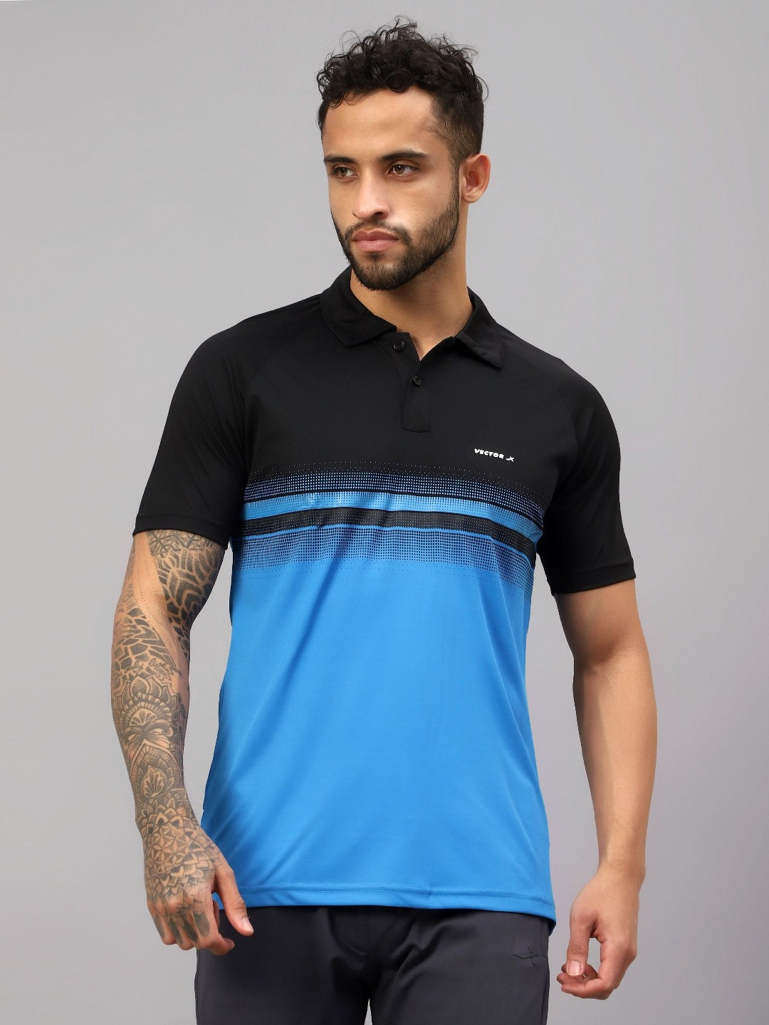 VECTOR X Men Polo Collar Pockets T-shirt