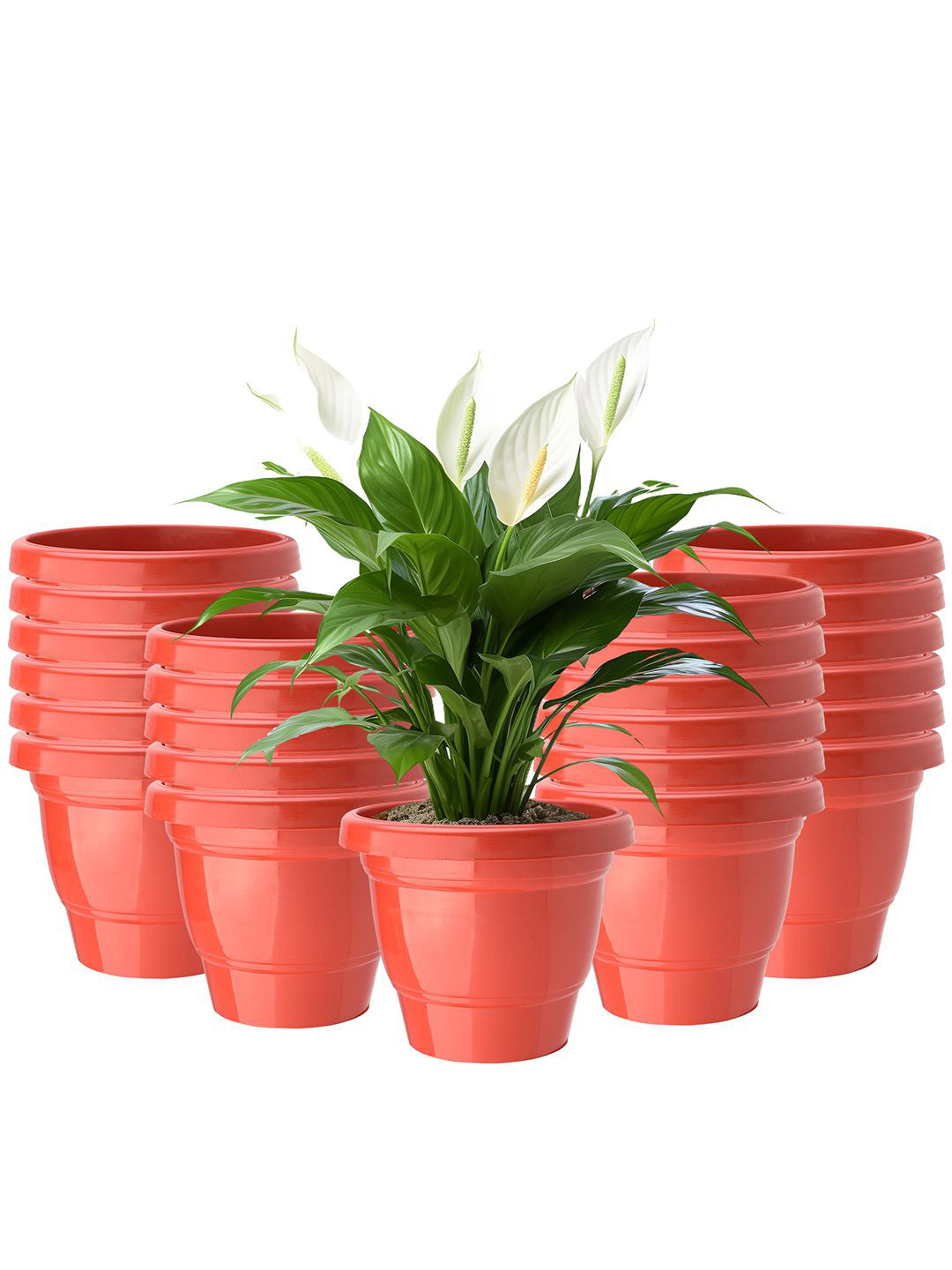 Kuber Industries Red 24 Pieces Lightweight Planters