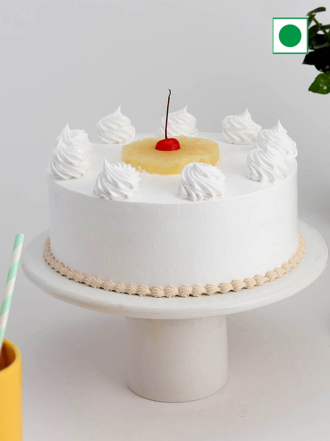 IGP Pineapple Flavour Eggless Round Cake- 500g