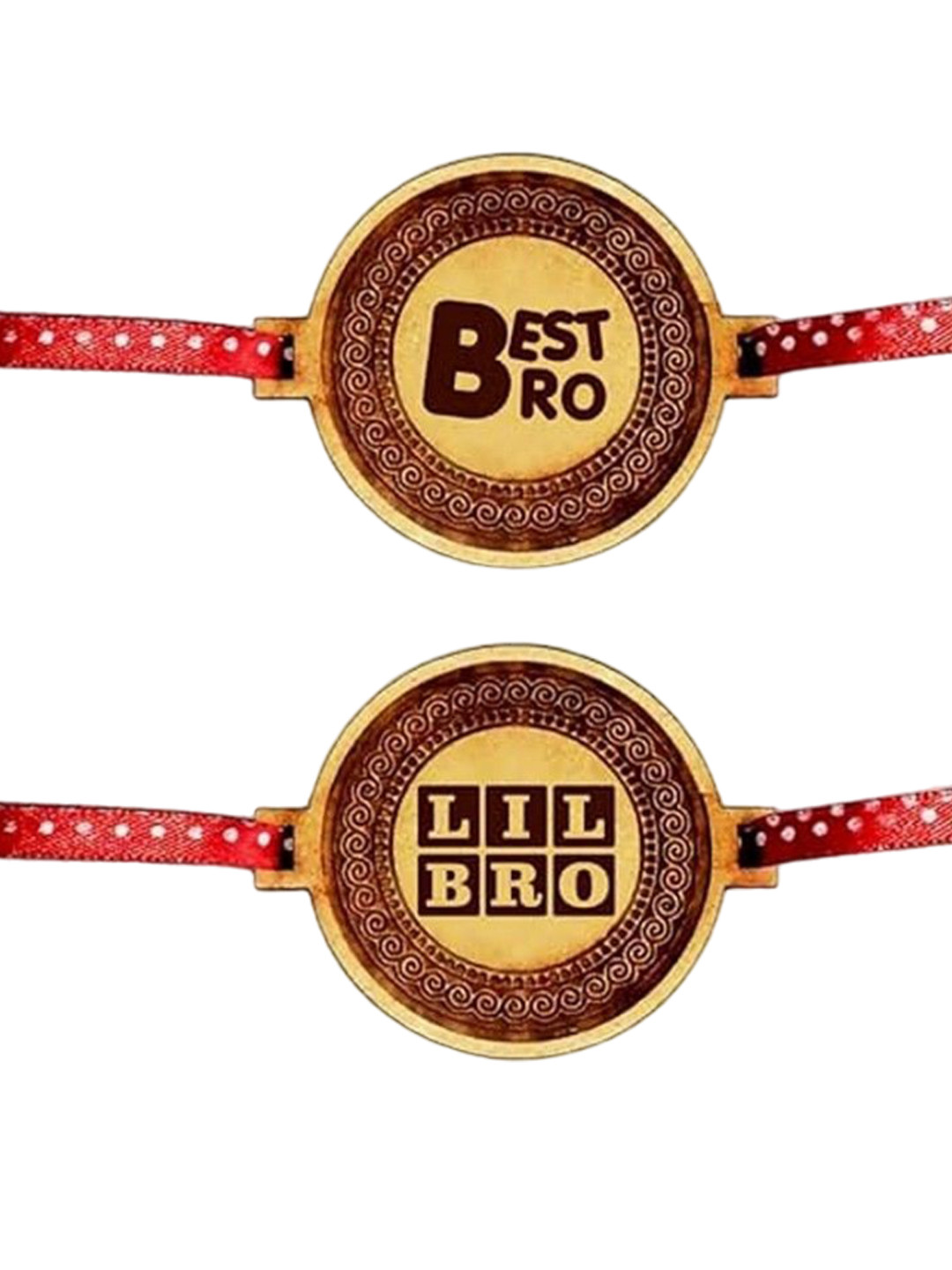 THEYAYACAFE Set of 2 Engraved Thread Rakhi
