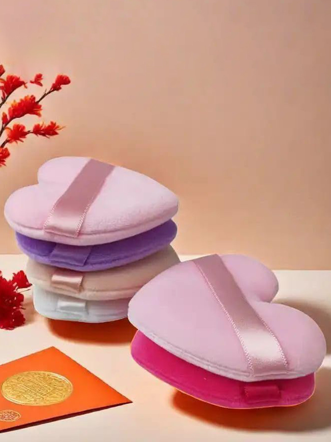 Facejewel 16-Pcs Mini Heart Shape Latex-Free Makeup Sponge Puff