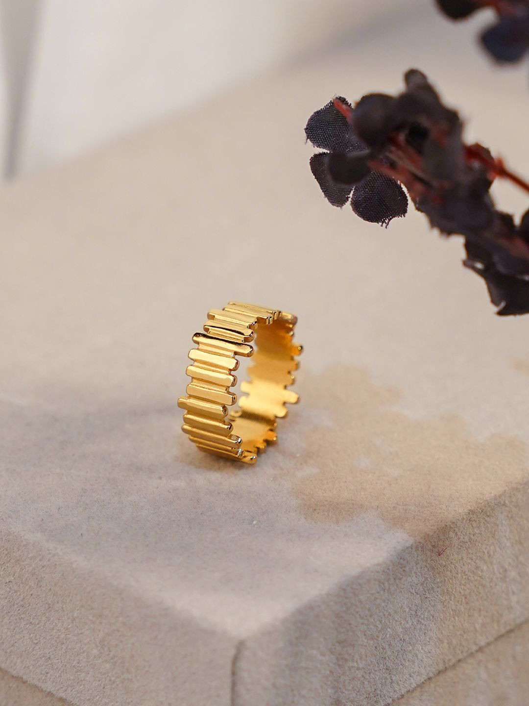 SWASHAA Nyx 18K Gold Plated Stainless Steel Finger Ring