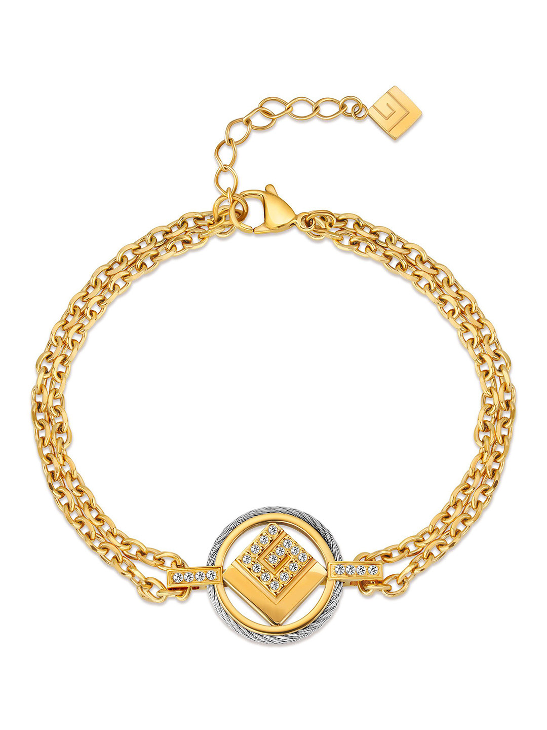 Guy Laroche Camille Gold-Plated Stainless Steel Charm Bracelet