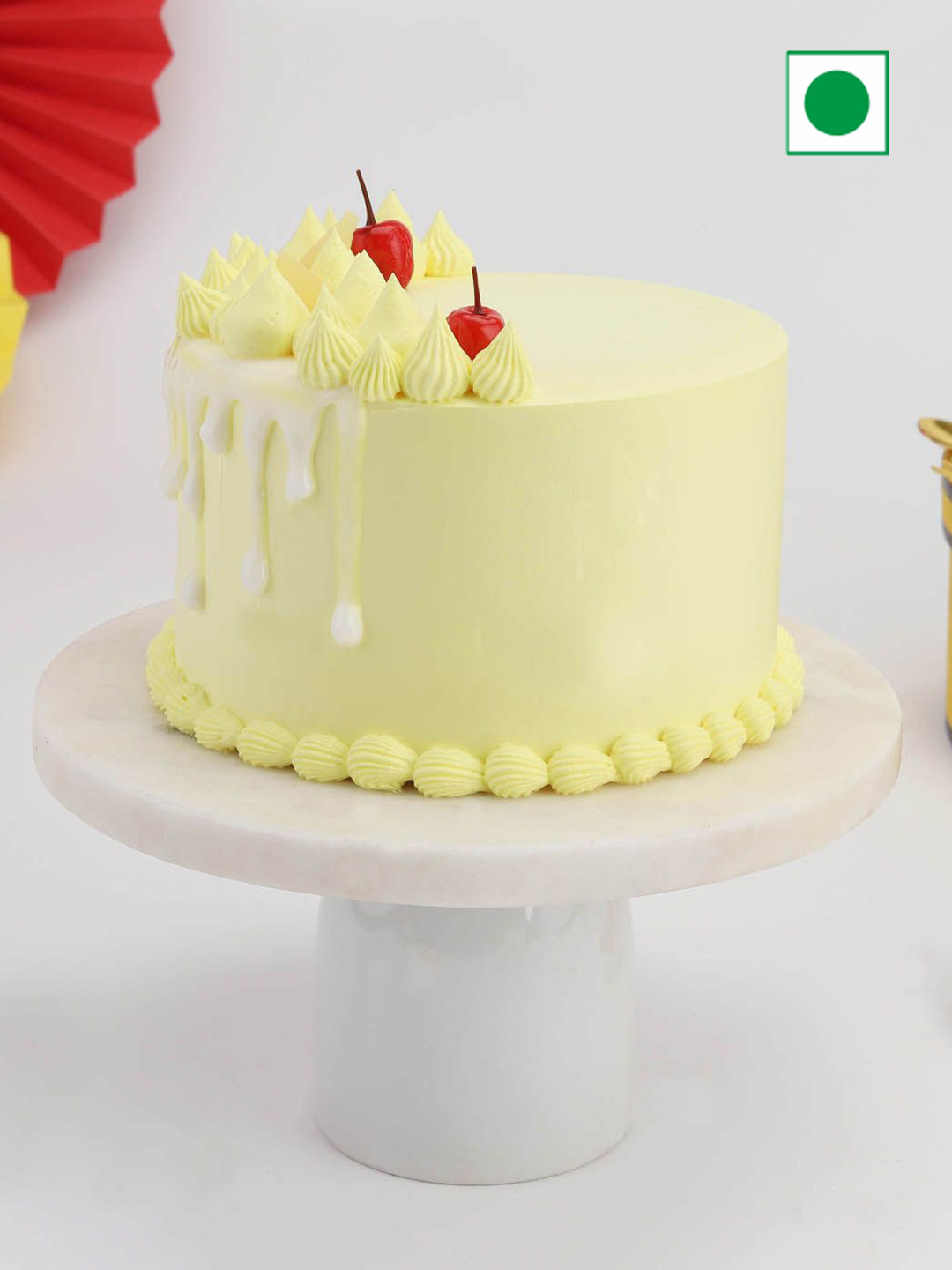 IGP Pineapple Flavour Eggless Round Cake- 1Kg