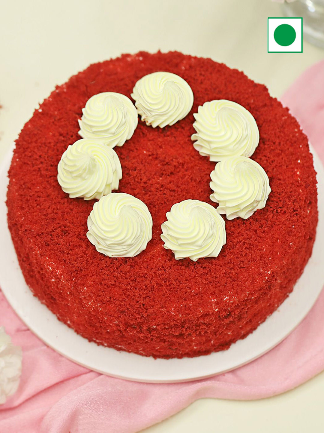 IGP Red Velvet Flavour Eggless Round Cake- 1Kg