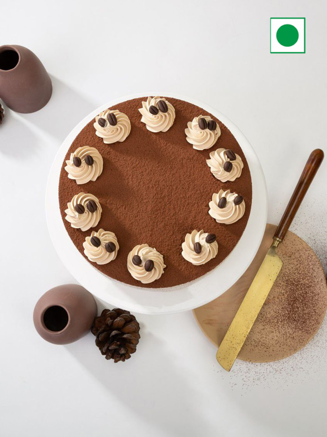 IGP Aromatic Coffee Flavour Eggless Round Cake - 500 gm