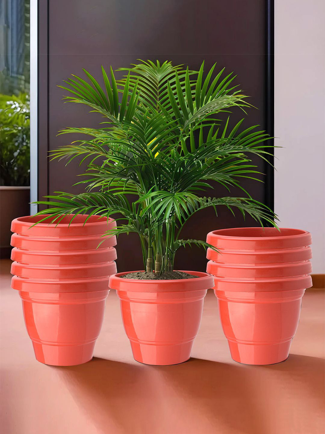 Kuber Industries Red 10 Pieces 2-Layers Planters