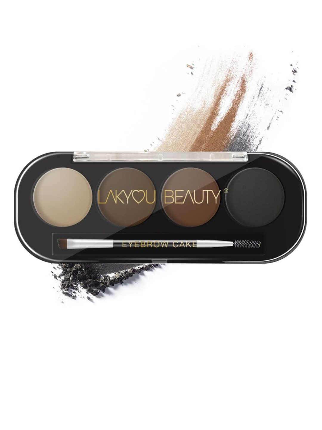 LAKYOU BEAUTY Eyebrow Cake (Enhancer) Comes With 4 Natural Shades & A Dual Side Brush
