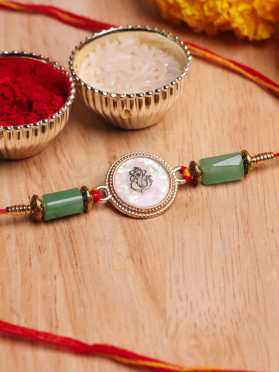 Shubhanjali Good Luck Ganesha Beaded Thread Rakhi