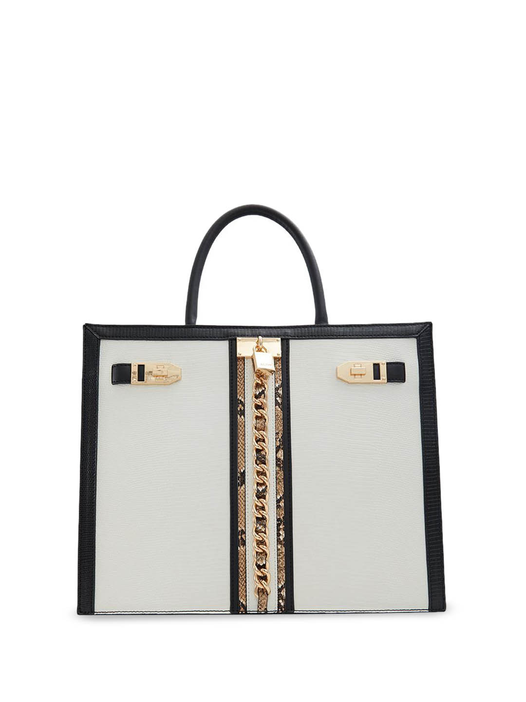 ALDO Animal Printed Shopper Tote Bag with Cut Work