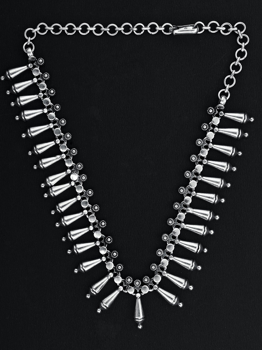 Exotic India Sterling Silver Designer Necklace