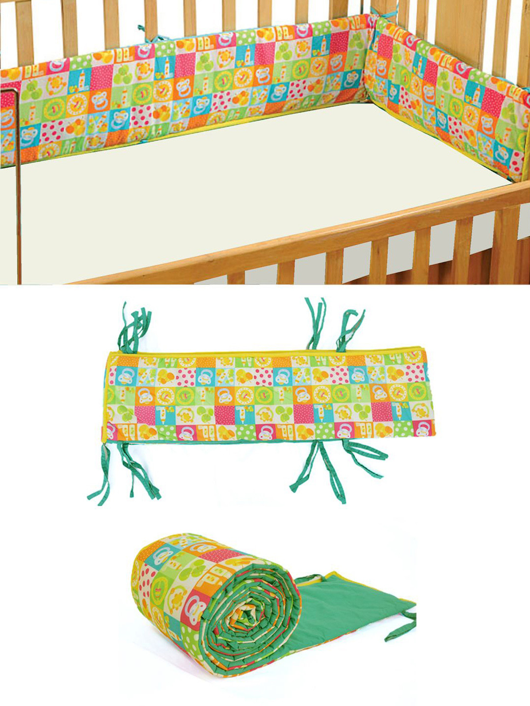 SWAYAM Infants Printed Cotton Cot Bumpers