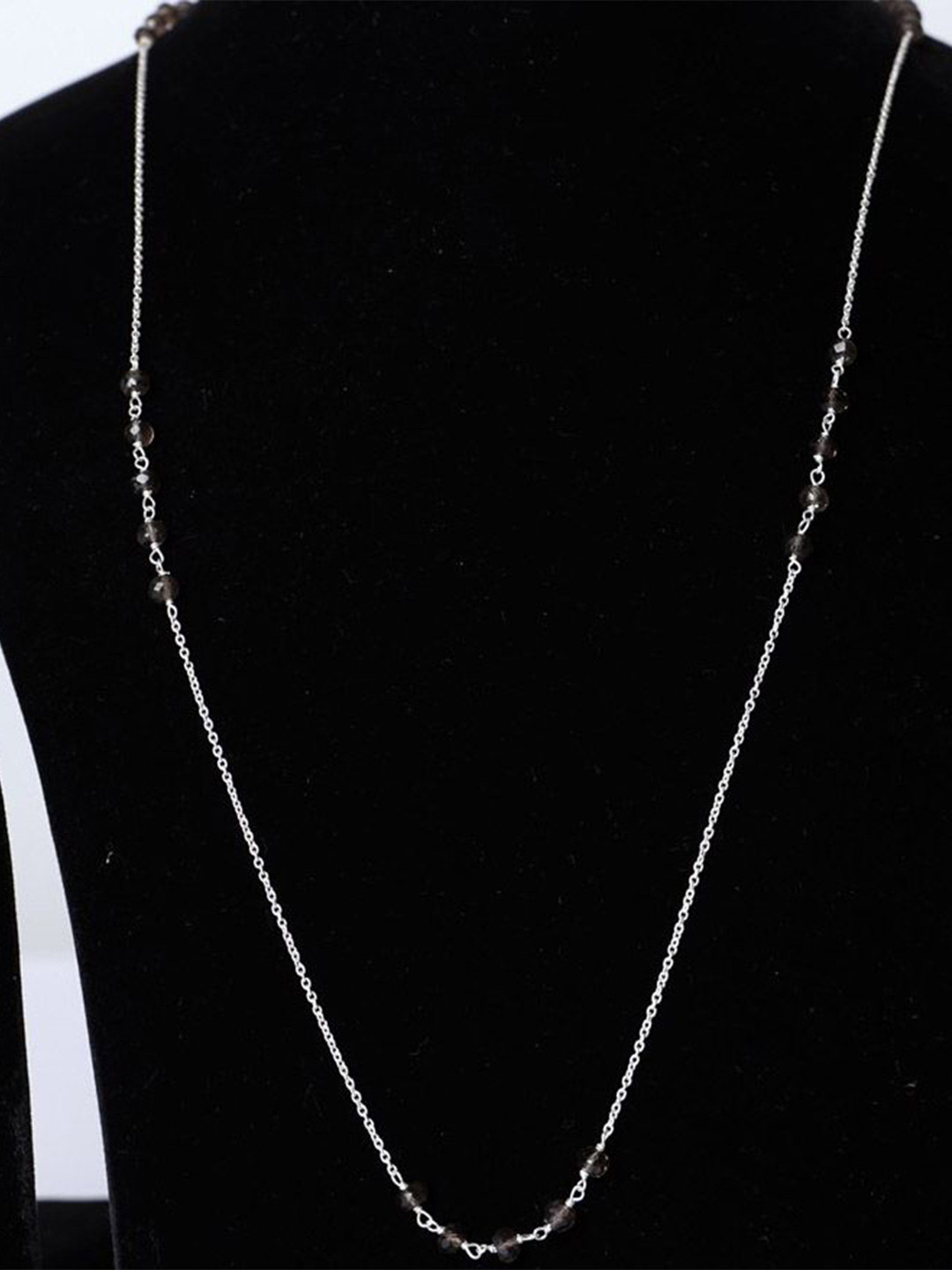 Exotic India Faceted Small Gemstones Sterling Silver Necklace