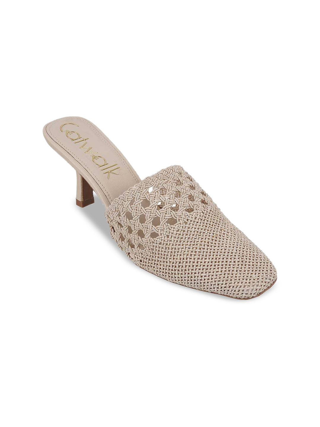 Catwalk Stiletto Heels Mules with Laser Cuts