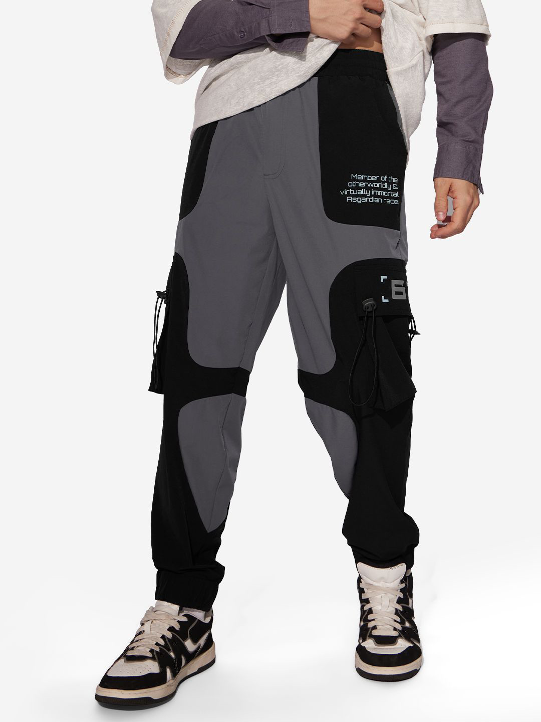 The Souled Store Official Men Thor: Mighty Avenger Multicolor Baggy Fit Cargo Joggers