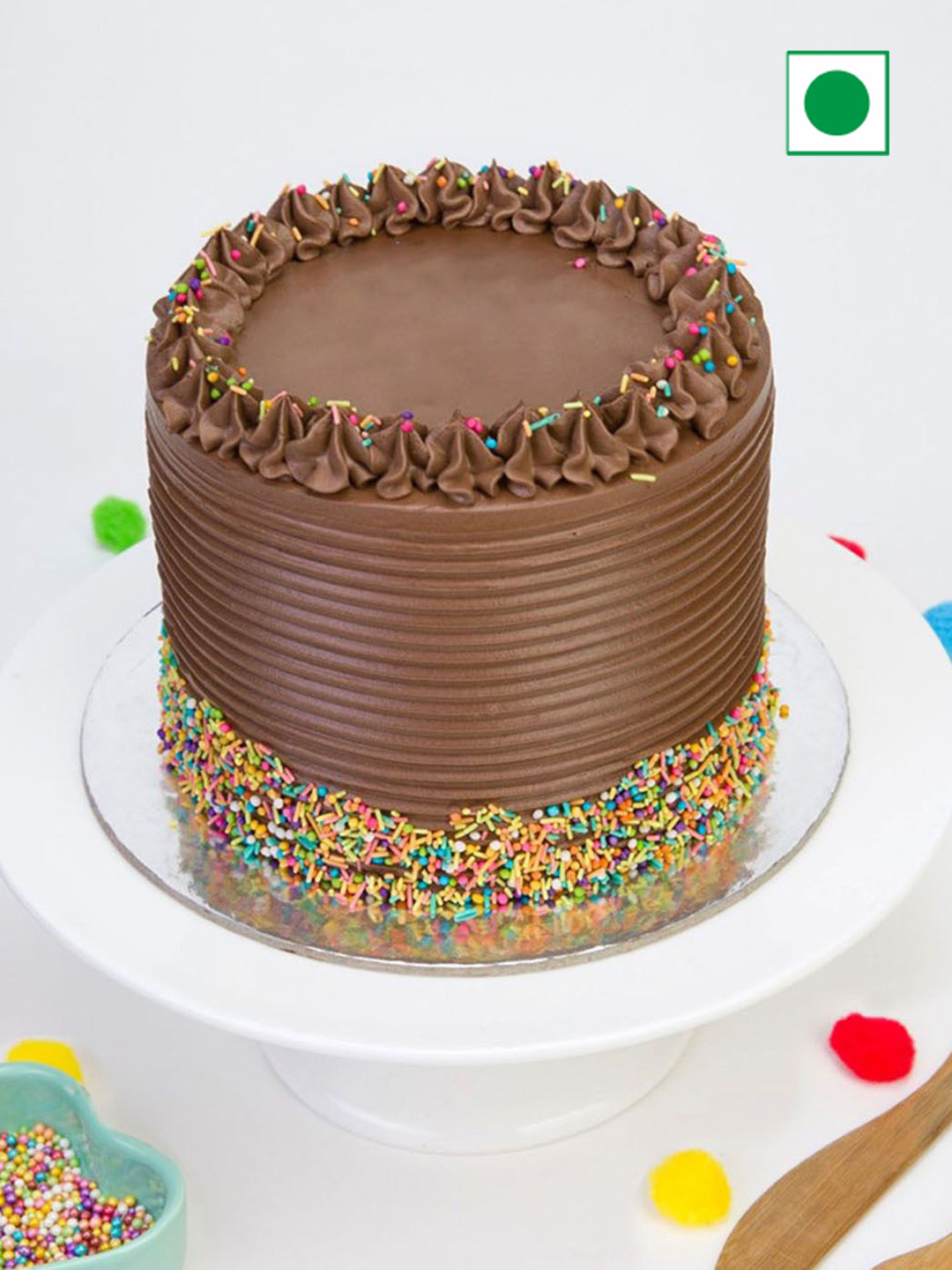 IGP Chocolate Flavour Eggless Round Cake - 500 gm