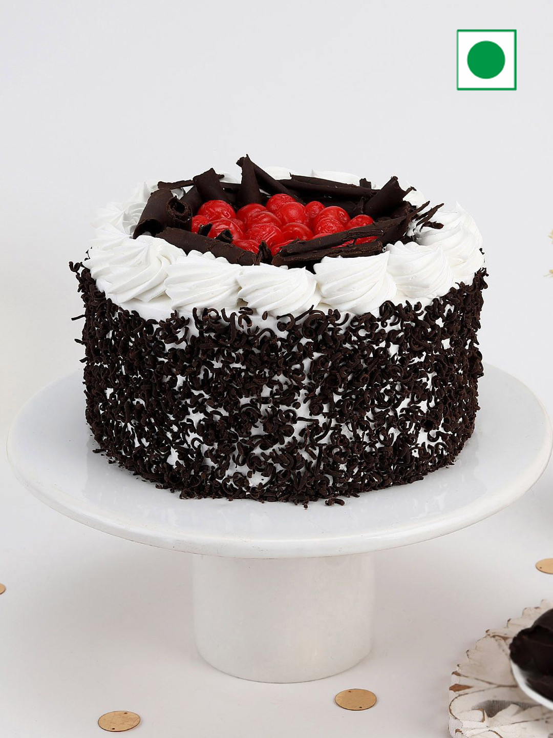 IGP Black Forest Flavour Eggless Round Cake- 1Kg