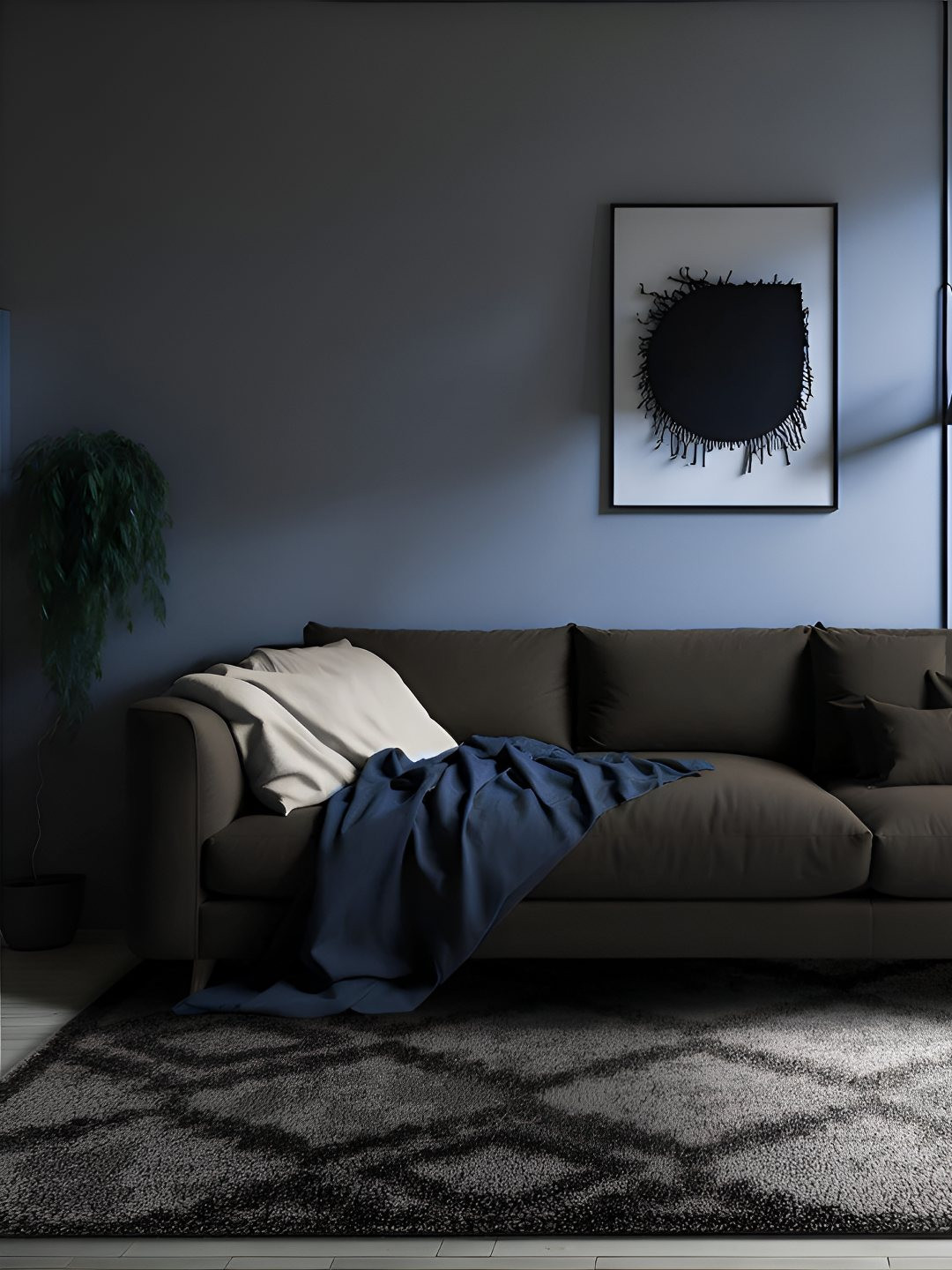Sapana Carpet-Mats Grey Geometric Shaggy Rectangular Carpet