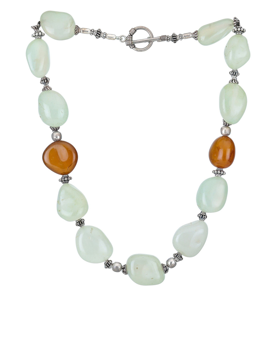 Exotic India Chalcedony Gemstone Sterling Silver Necklace