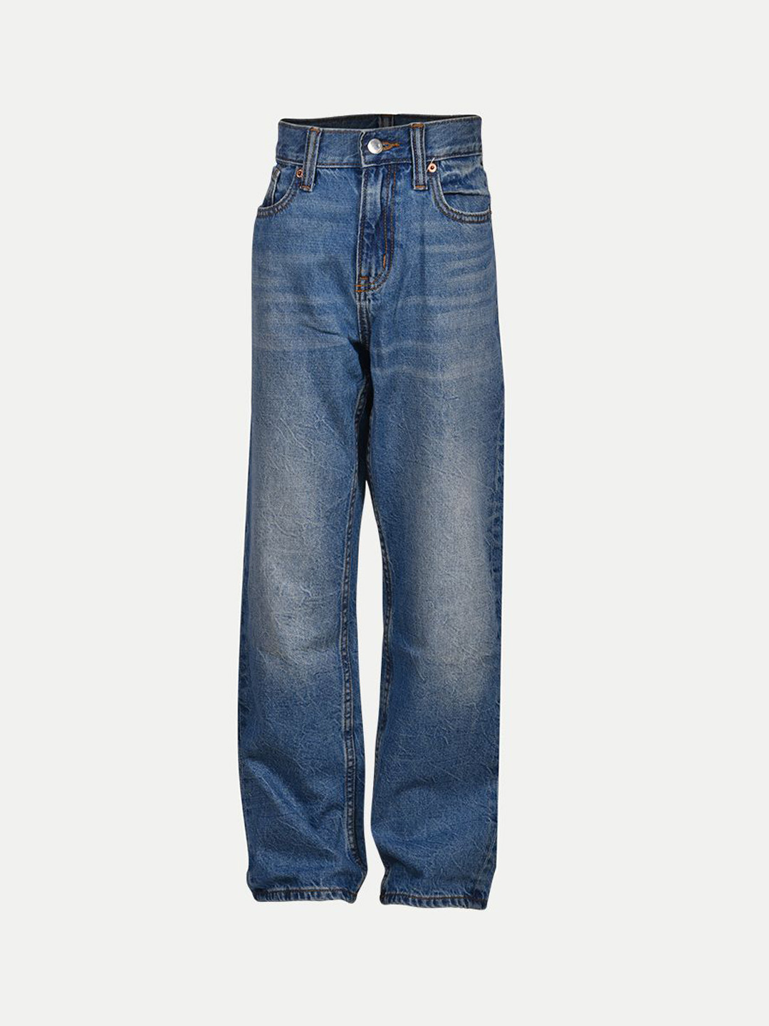 BAESD Boys Jean Low Distress Heavy Fade Medium-Washed Denim Jeans