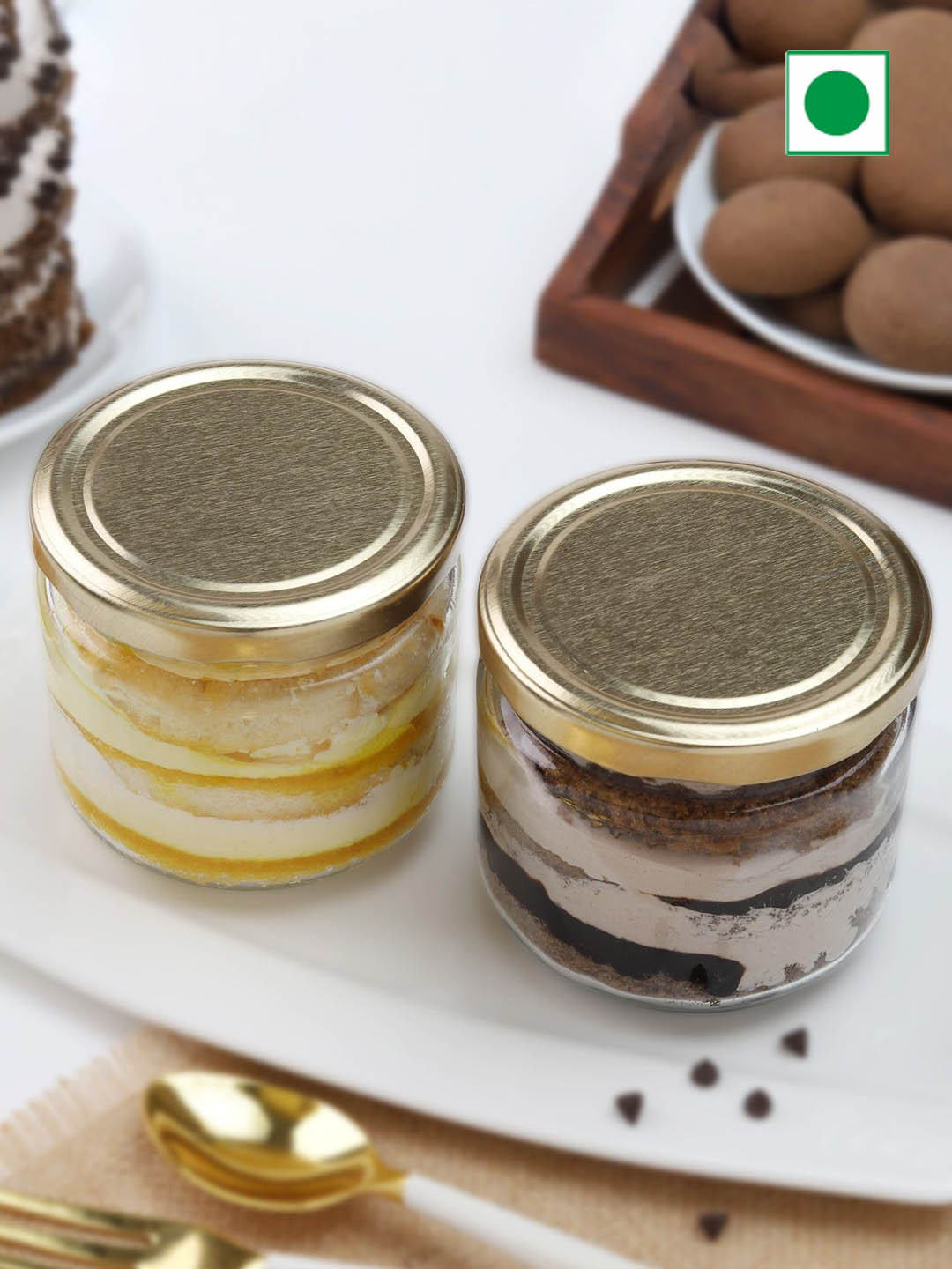 IGP Set Of 2 Butterscotch & Chocochip Flavour Eggless Jar Cake- 450Gm